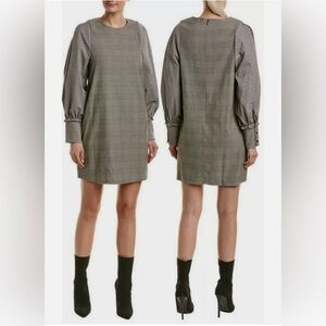 BCBGMaxAzria Ballon sleeve houndstooth dress